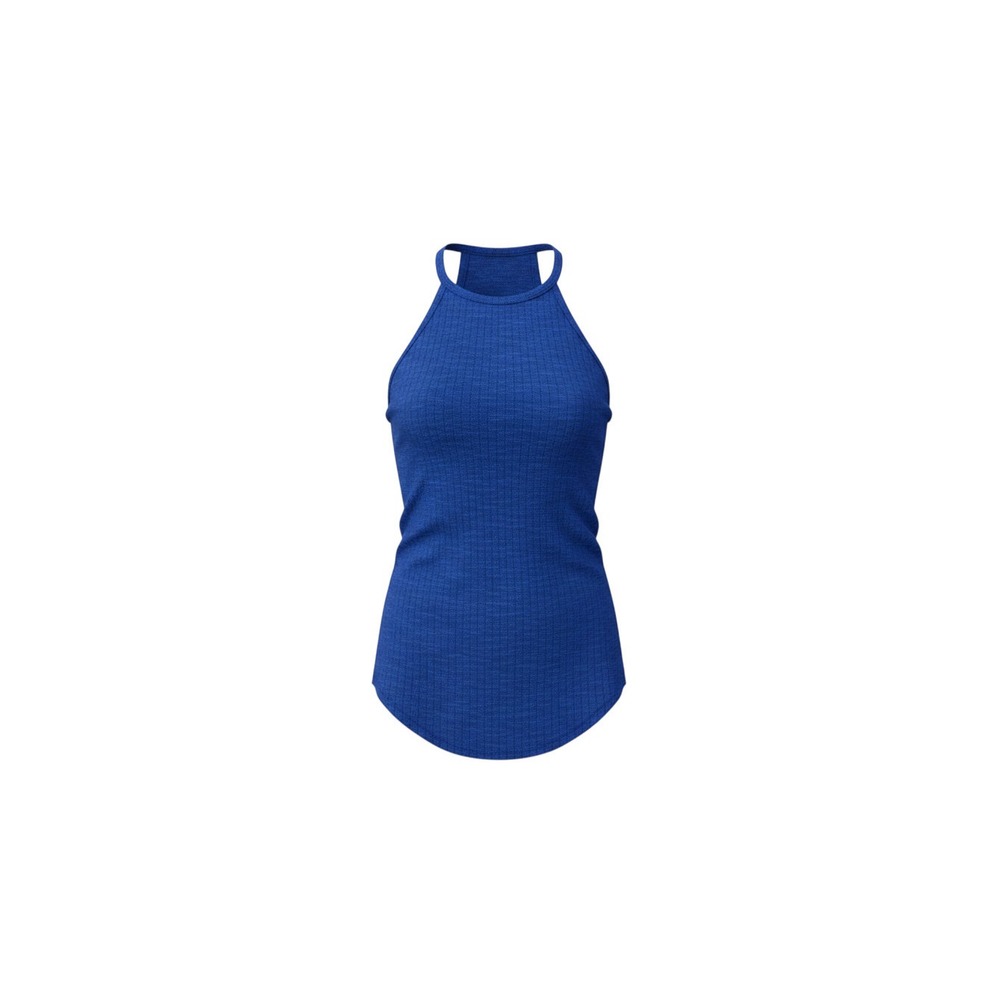 rue21 Tank Top Womens XS Blue Ribbed High Neck Halter Marled Knit